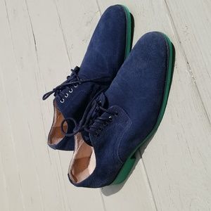 JD Fisk Blue Suede Oxford shoe